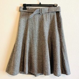Pretty H&M Brown/Tan Wool Blend Belted High Waist Full Skirt Size 4